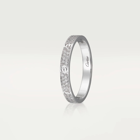 ***SOLD** Cartier Pave Diamonds Love Ring White gold Box +Cert of Authenticity - Picture 8 of 15